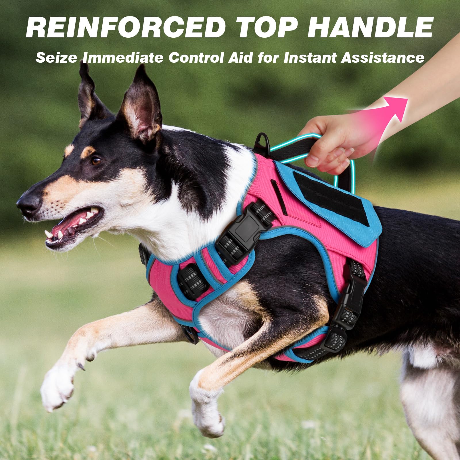 GuardianGrip Tactical Dog Vest - Large, Reflective, Green -  by Handbags Specialist Headquarter | Available at Handbags Specialist Headquarter