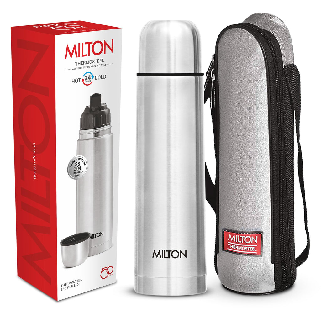Milton Flip Lid Thermosteel 500ml - 24hr Hot & Cold - Water Bottles by Handbags Specialist Headquarter | Available at Handbags Specialist Headquarter
