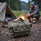 Waxed Canvas Military Duffle Bag, Olive Green