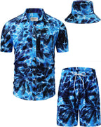 TUNEVUSE Men's Hawaiian Shirt & Shorts Set