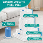 CozyVac Travel Bags with Pump - 6 Pack Space Savers -  by Handbags Specialist Headquarter | Available at Handbags Specialist Headquarter