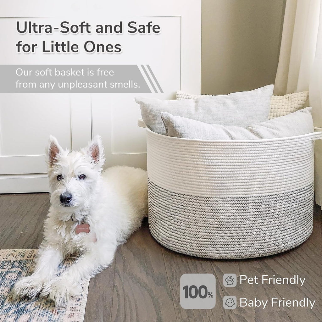 INDRESSME XL Woven Cotton Rope Basket - Black Stitch - PhoenixBucketTitleBTF by Handbags Specialist Headquarter | Available at Handbags Specialist Headquarter