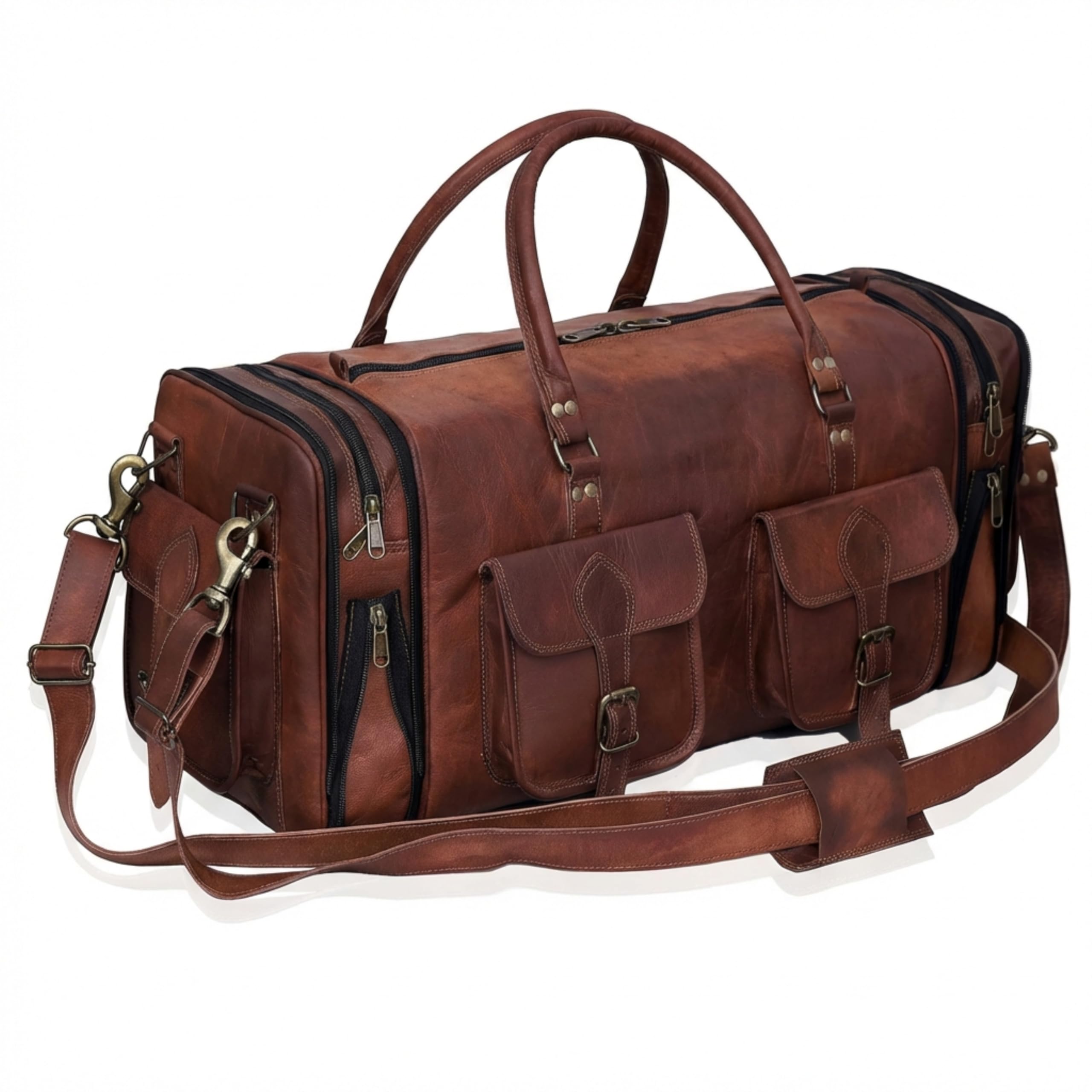 Vintage Leather 32 Handmade Travel Duffle Bag