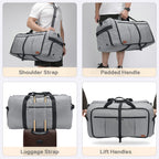 120L Foldable Waterproof Travel Duffel Bag with Shoe Compartment