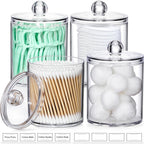 Clear Acrylic Qtip Dispenser Set - 4 Pack - Decor by Handbags Specialist Headquarter | Available at Handbags Specialist Headquarter