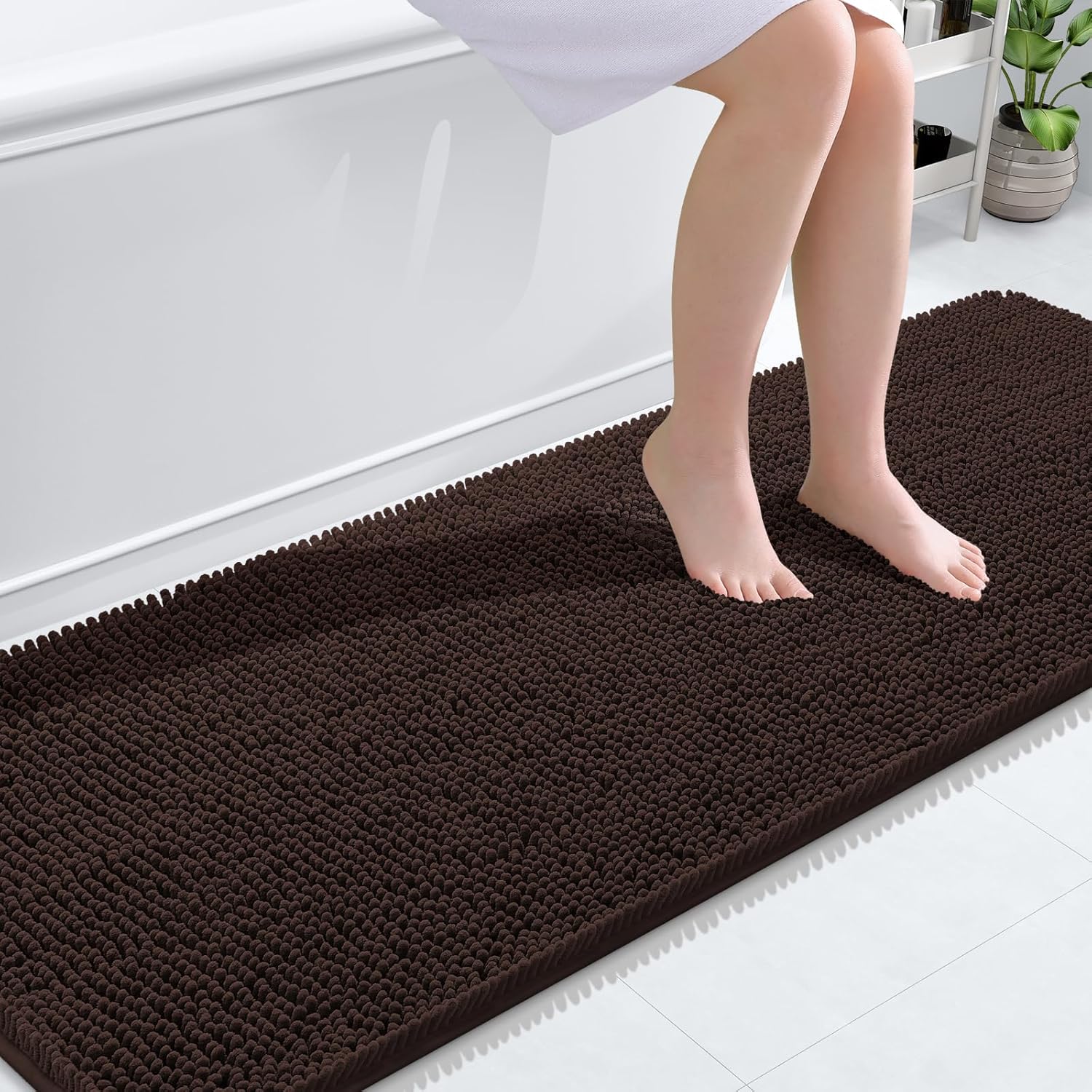 OLANLY Luxe Chenille Bath Mat - Quick Dry & Soft - Decor by Handbags Specialist Headquarter | Available at Handbags Specialist Headquarter