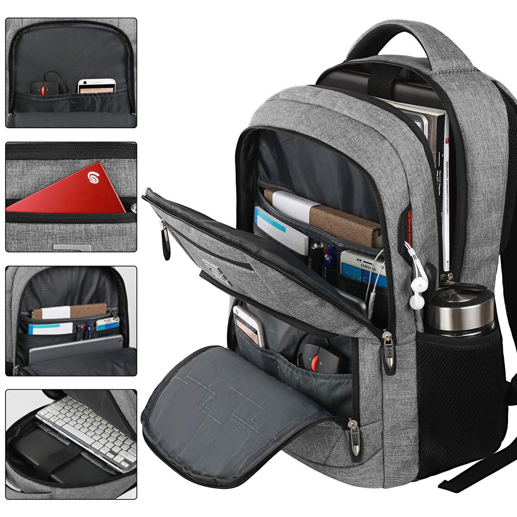 Volher Anti-Theft USB Laptop Backpack - Rose Red