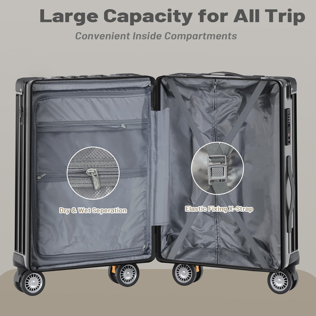 JetGlide 3pc Spinner: Expandable Hardshell Luggage - Travel Sets by Handbags Specialist Headquarter | Available at Handbags Specialist Headquarter