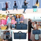 Foldable 65L Duffle Bag with Shoe Compartment