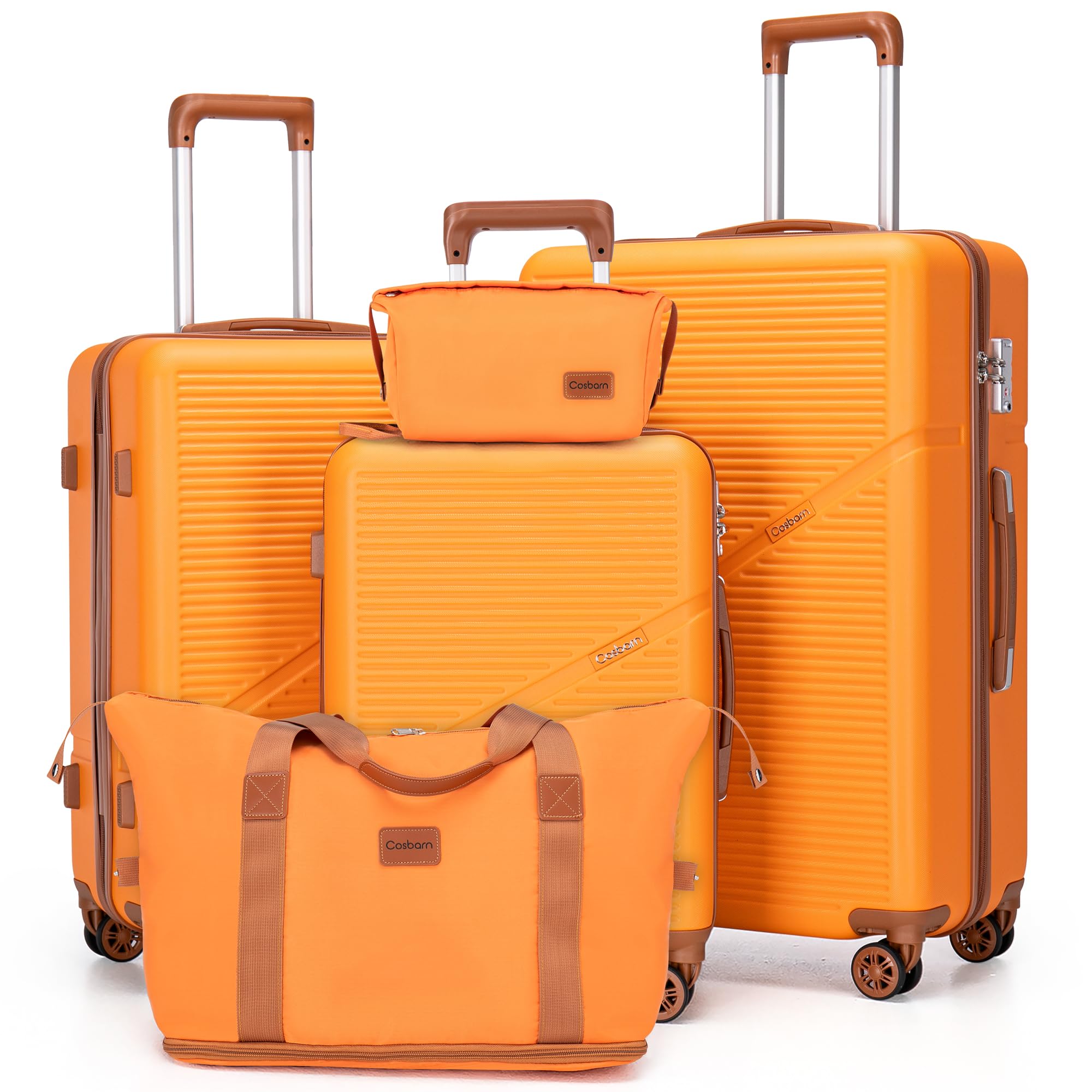 Cosbarn 5-Piece ABS Spinner Luggage Set with TSA Lock