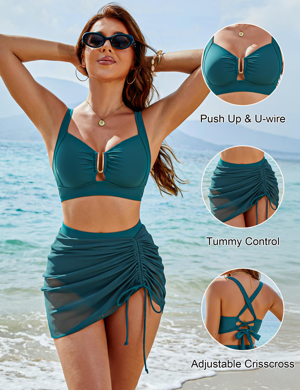 High Waisted U-Wire Bikini Set