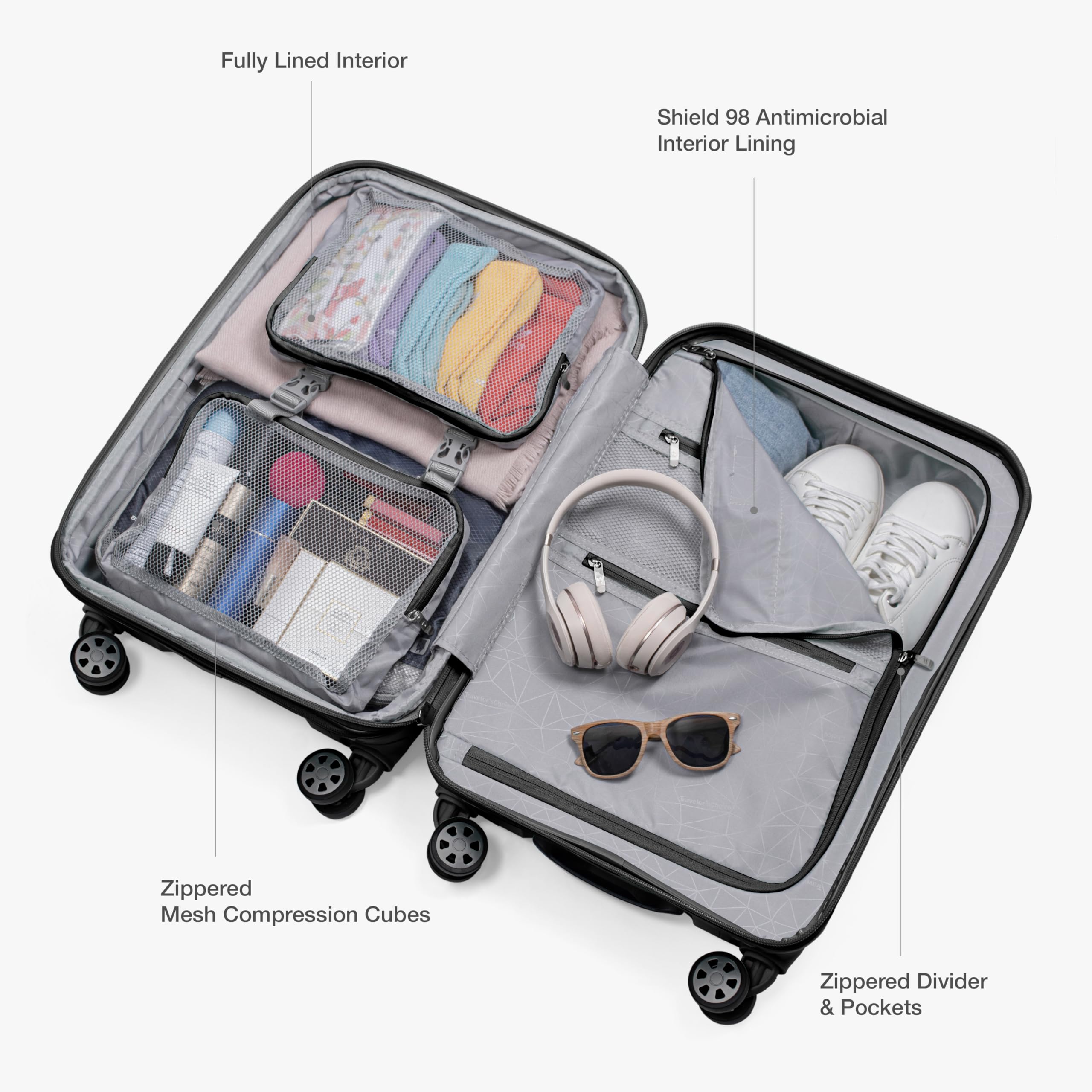 Traveler's Choice Indestructible 22 Spinner Carry-on - Luggage Travel Bags by Handbags Specialist Headquarter | Available at Handbags Specialist Headquarter
