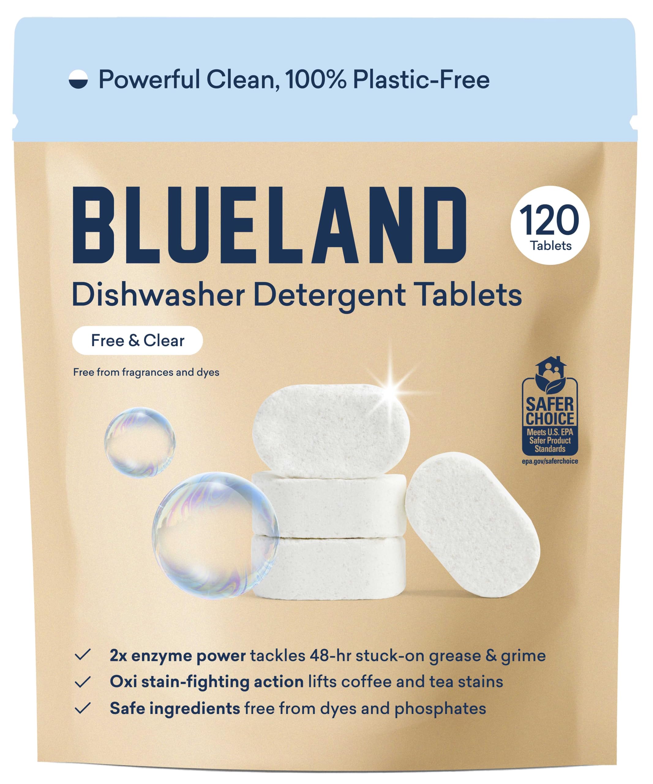 EcoClean Tabs: 60ct Plastic-Free Dishwasher Pods -  by Handbags Specialist Headquarter | Available at Handbags Specialist Headquarter