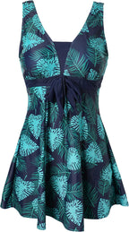 Plus Size Tummy Control Swimdress with Boyshorts