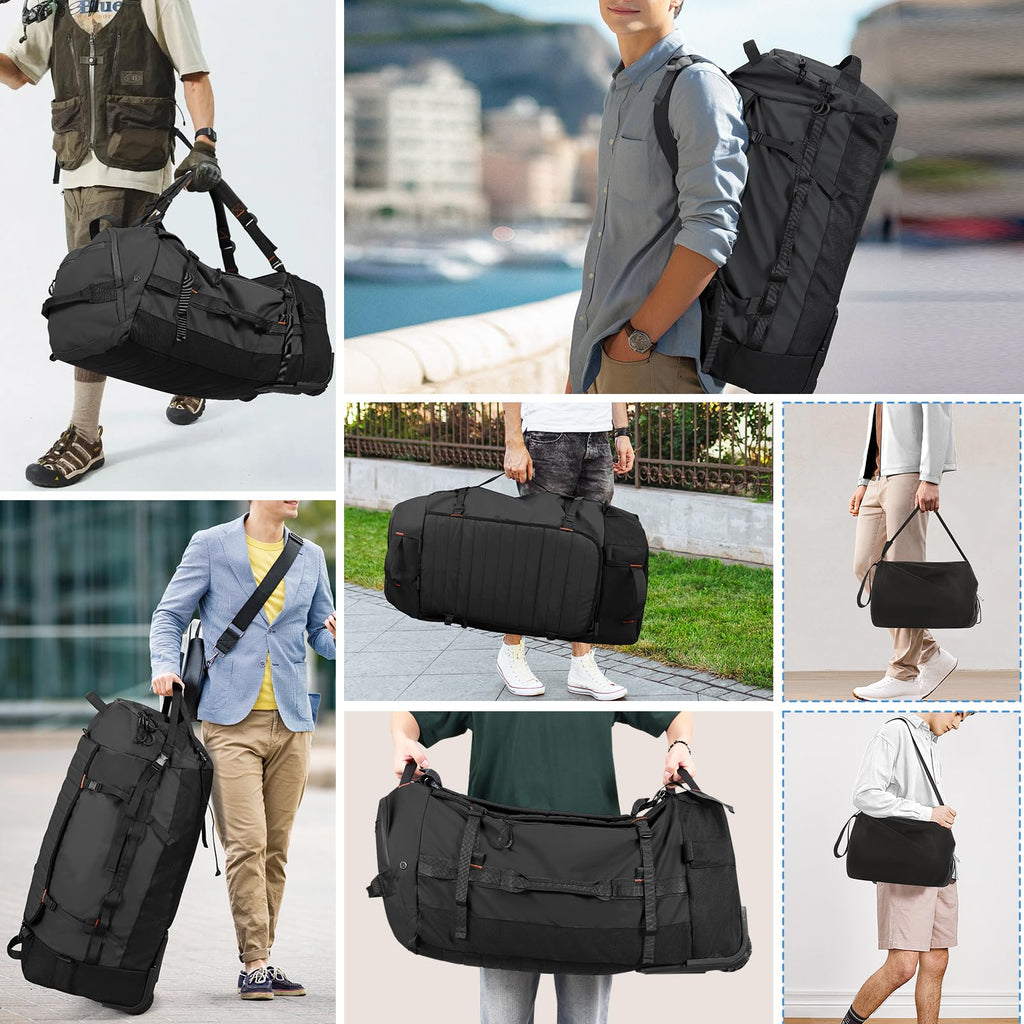 AquaRoll 29 Quilted Wheeled Duffle Backpack -  by Handbags Specialist Headquarter | Available at Handbags Specialist Headquarter