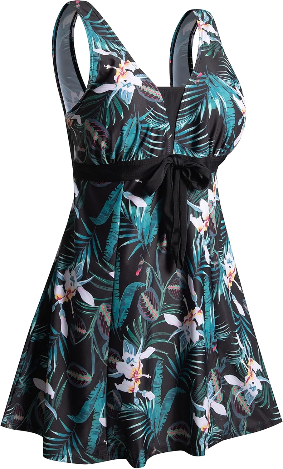 Plus Size Tummy Control Swimdress with Boyshorts