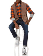 PolarZip Men's Fleece Vest – Big & Tall by Essentials