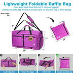 Bago 60L Foldable Travel Duffle Bag with Shoe Compartment