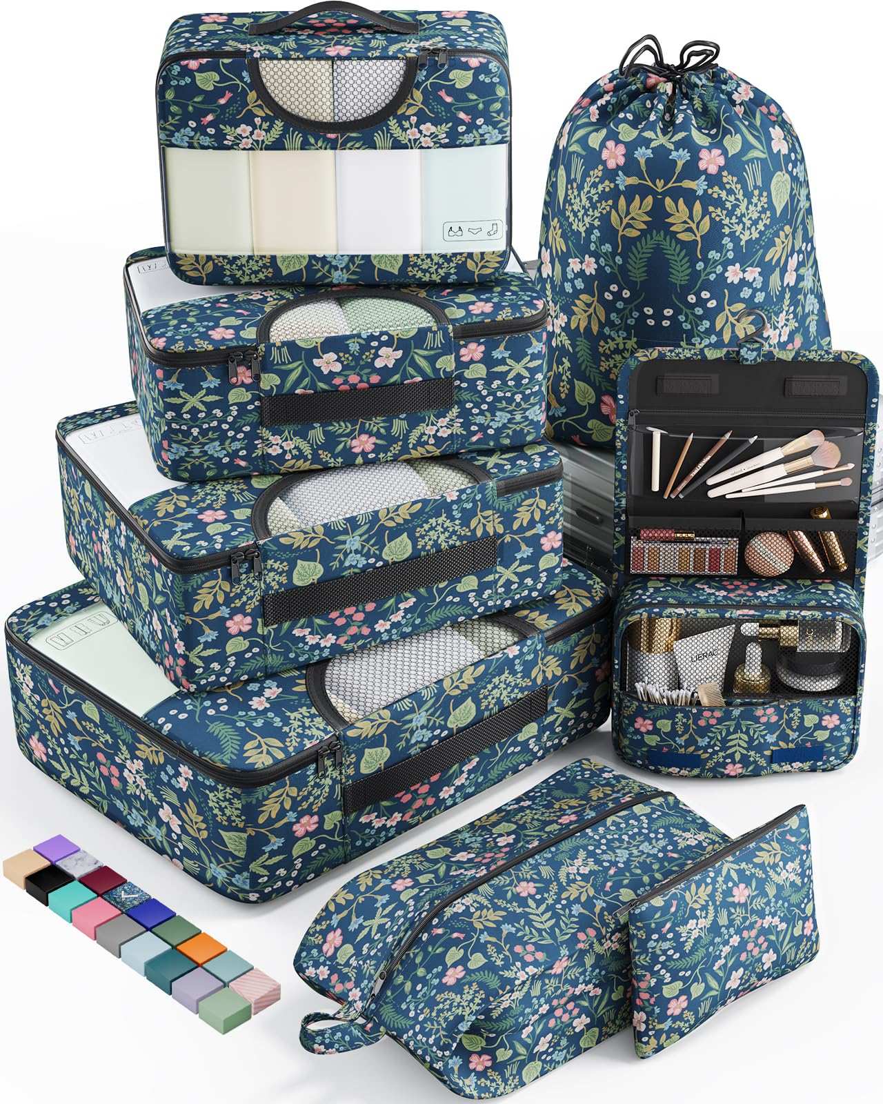 Veken Travel Cubes - 8 Piece Set - Luggage Travel Bags by Handbags Specialist Headquarter | Available at Handbags Specialist Headquarter