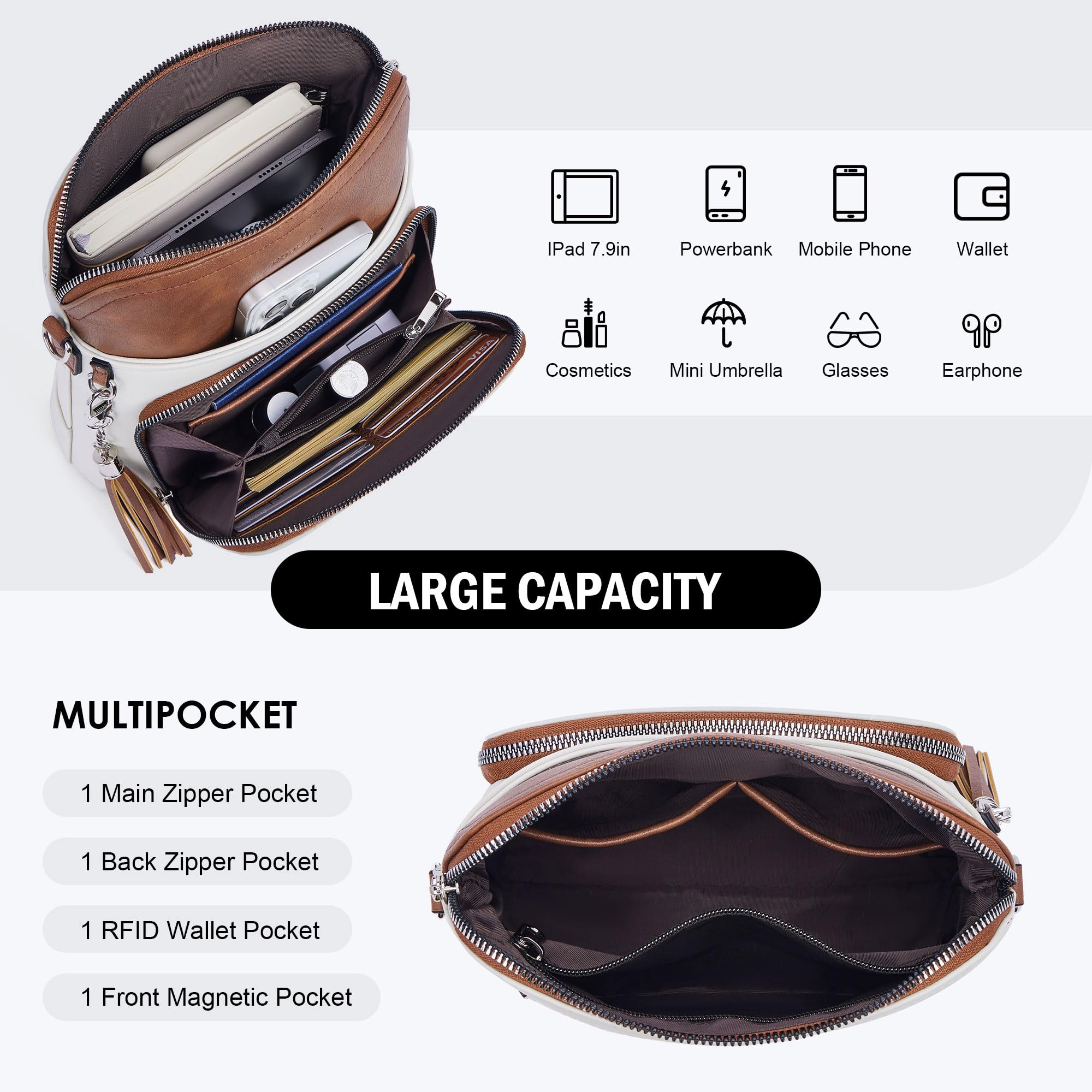 Tassel Charm Crossbody Bag for Women -  by Handbags Specialist Headquarter | Available at Handbags Specialist Headquarter