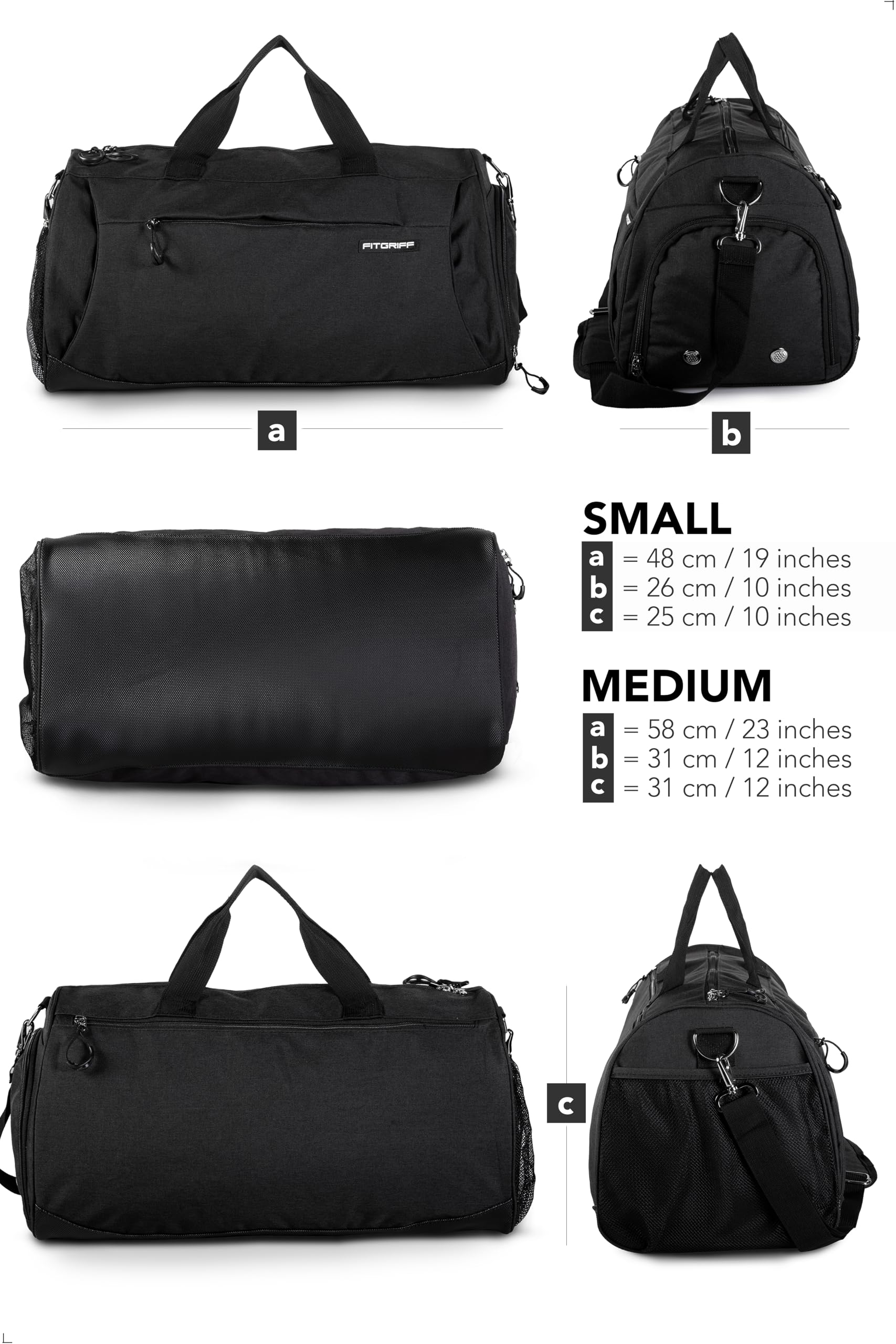 Fitgriff® Gym Bag with Shoe & Wet Compartment