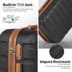 Coolife 3-Piece Hardshell Luggage Set - Navy