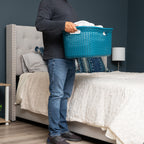 Ivory Wicker Mind Reader 40L Laundry Basket - Laundry Baskets by Handbags Specialist Headquarter | Available at Handbags Specialist Headquarter