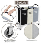Wheeled 3-Section Laundry Cart - 240l Organizer - Laundry Baskets by Handbags Specialist Headquarter | Available at Handbags Specialist Headquarter