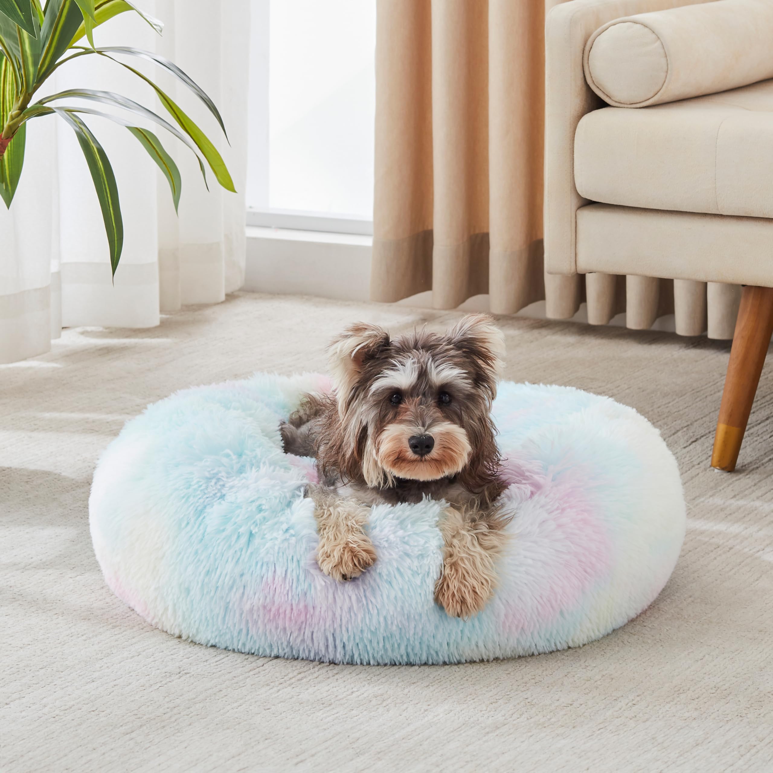 PawCozy Nest: Plush Anti-Anxiety Pet Bed, Light Grey -  by Handbags Specialist Headquarter | Available at Handbags Specialist Headquarter