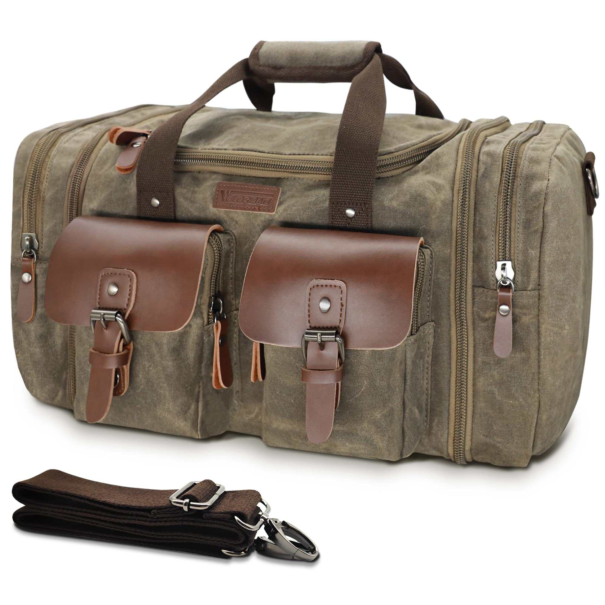 Wildroad 50L Waxed Canvas Waterproof Duffle Bag