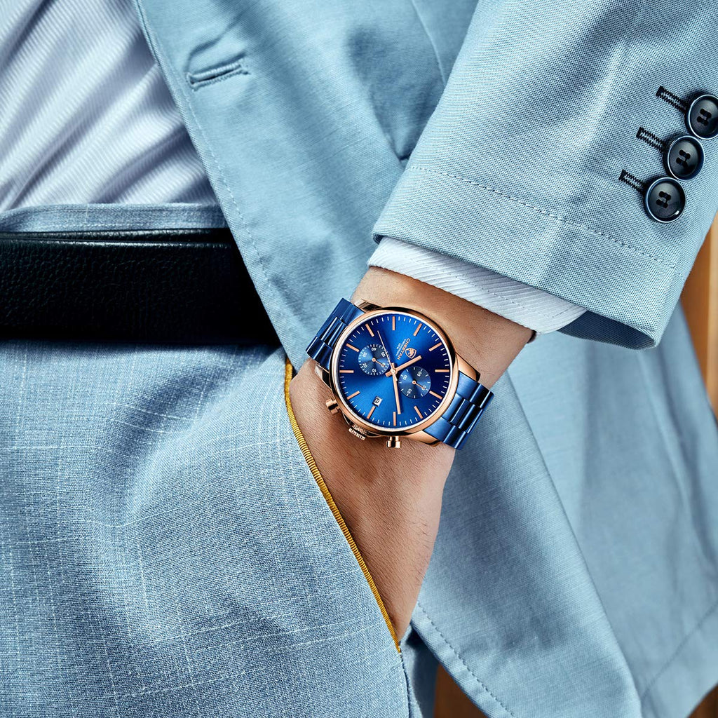 Golden Hour Elite Chrono Steel Men’s Quartz Watch