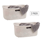 Ivory Wicker Mind Reader 40L Laundry Basket - Laundry Baskets by Handbags Specialist Headquarter | Available at Handbags Specialist Headquarter