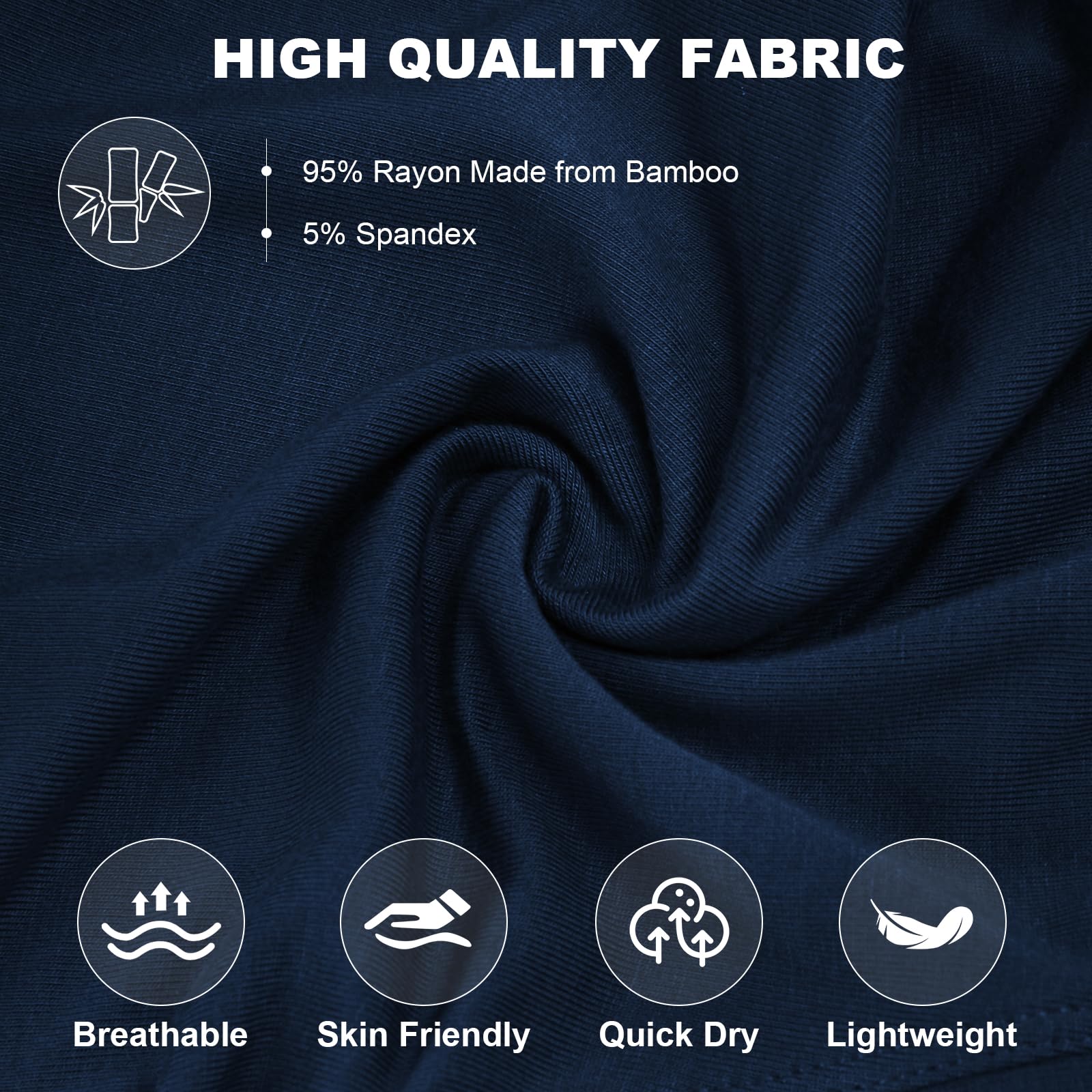 Bamboo Rayon Boxer Briefs 7 Pack for Men