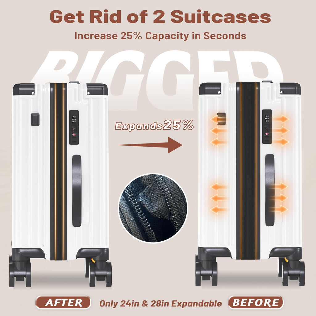 JetGlide 3pc Spinner: Expandable Hardshell Luggage - Travel Sets by Handbags Specialist Headquarter | Available at Handbags Specialist Headquarter