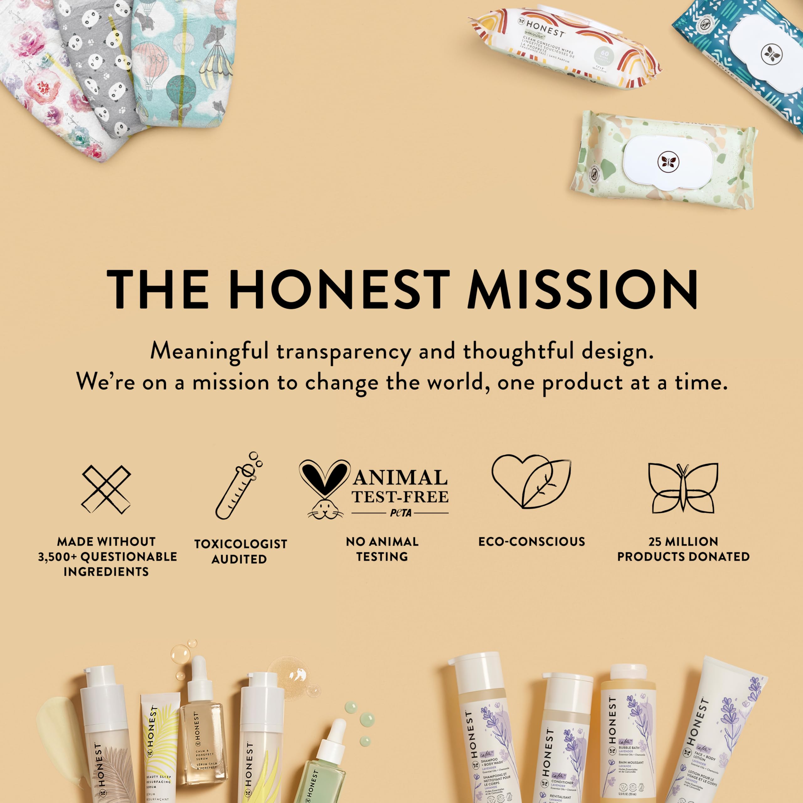 The Honest Company Hypoallergenic Multi-Use Baby Wipes for Sensitive Baby Skin, Pattern Play, 10 Count