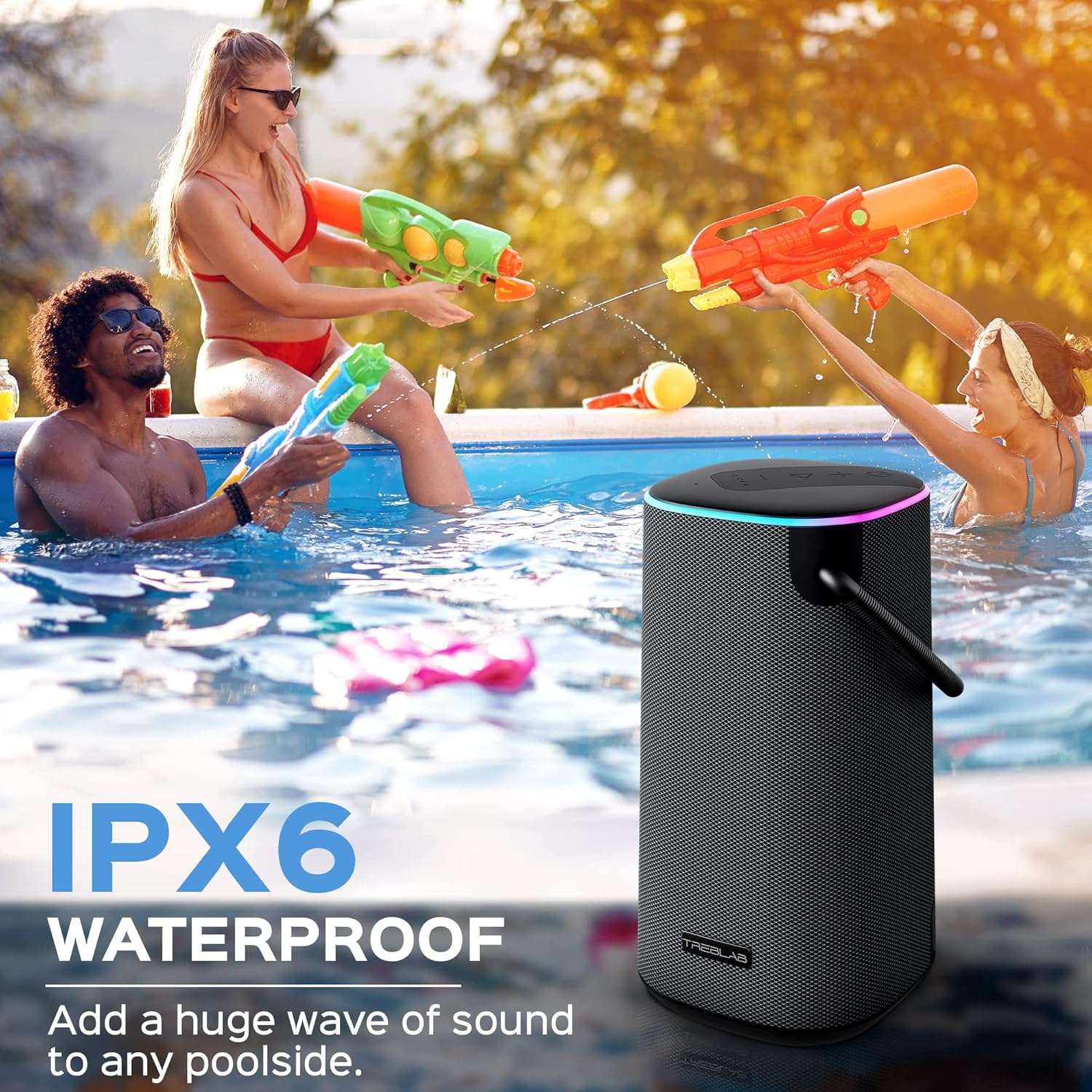 TREBLAB BassBoost Bluetooth Speaker with RGB Glow - Decor by Handbags Specialist Headquarter | Available at Handbags Specialist Headquarter