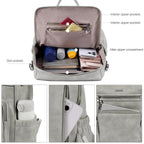 DUO-TONE Luxe Women's Leather Travel Backpack - Backpack Bags by Handbags Specialist Headquarter | Available at Handbags Specialist Headquarter