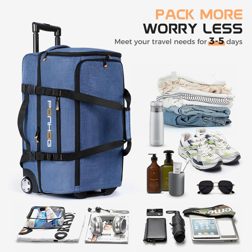 TravelWheels Duffel: Large Waterproof Wheeled Bag -  by Handbags Specialist Headquarter | Available at Handbags Specialist Headquarter