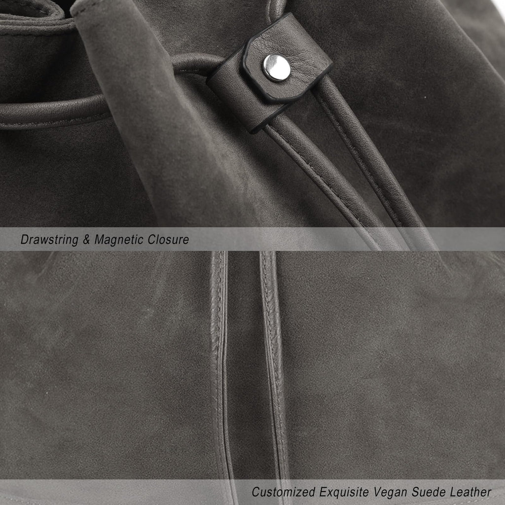 AFKOMST Chic Leather Bucket & Crossbody Bag Set -  by Handbags Specialist Headquarter | Available at Handbags Specialist Headquarter