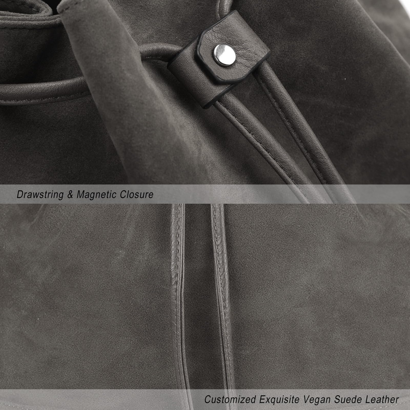 AFKOMST Chic Leather Bucket & Crossbody Bag Set -  by Handbags Specialist Headquarter | Available at Handbags Specialist Headquarter