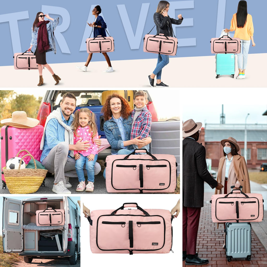 Foldable 65L Duffle Bag with Shoe Compartment