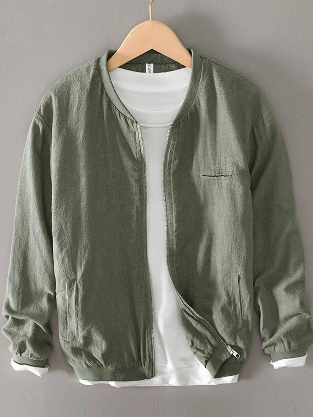 Men's Plus Size Zip Up Long Sleeve Jacket - Men's jackets by Trendsi | Available at Handbags Specialist Headquarter