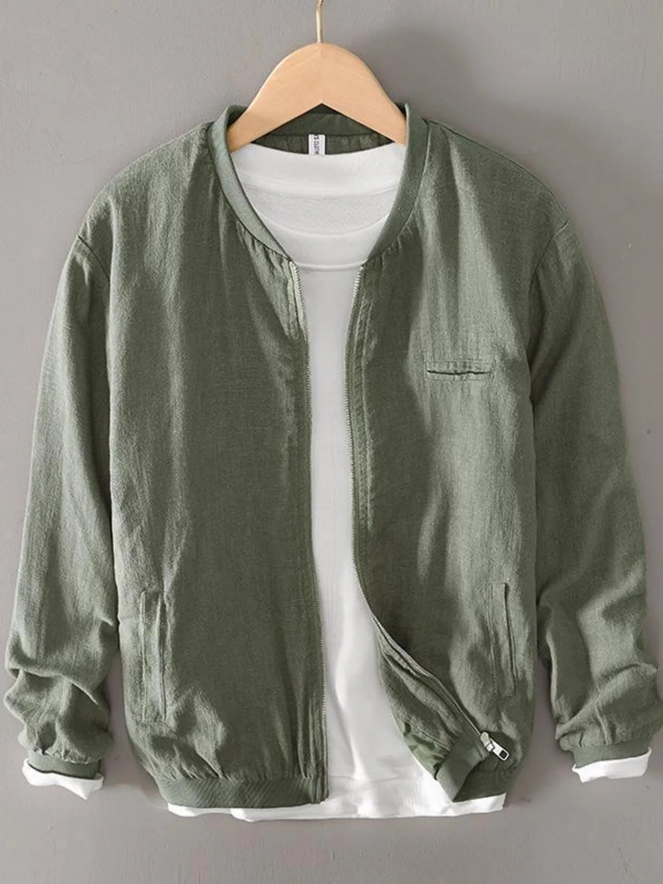 Men's Plus Size Zip Up Long Sleeve Jacket - Men's jackets by Trendsi | Available at Handbags Specialist Headquarter