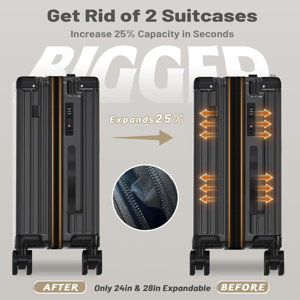 JetGlide 3pc Spinner: Expandable Hardshell Luggage - Travel Sets by Handbags Specialist Headquarter | Available at Handbags Specialist Headquarter