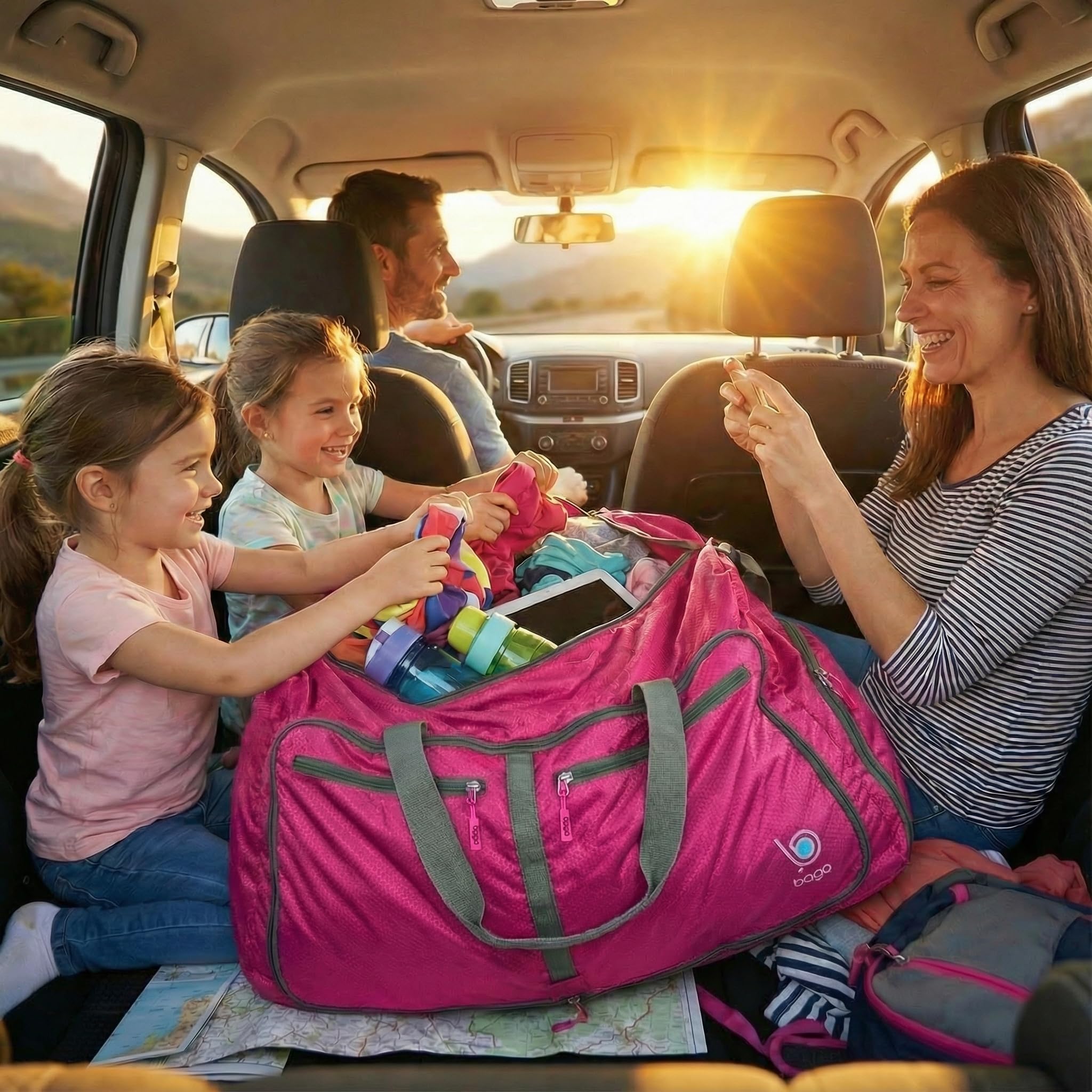 Bago 60L Foldable Travel Duffle Bag with Shoe Compartment