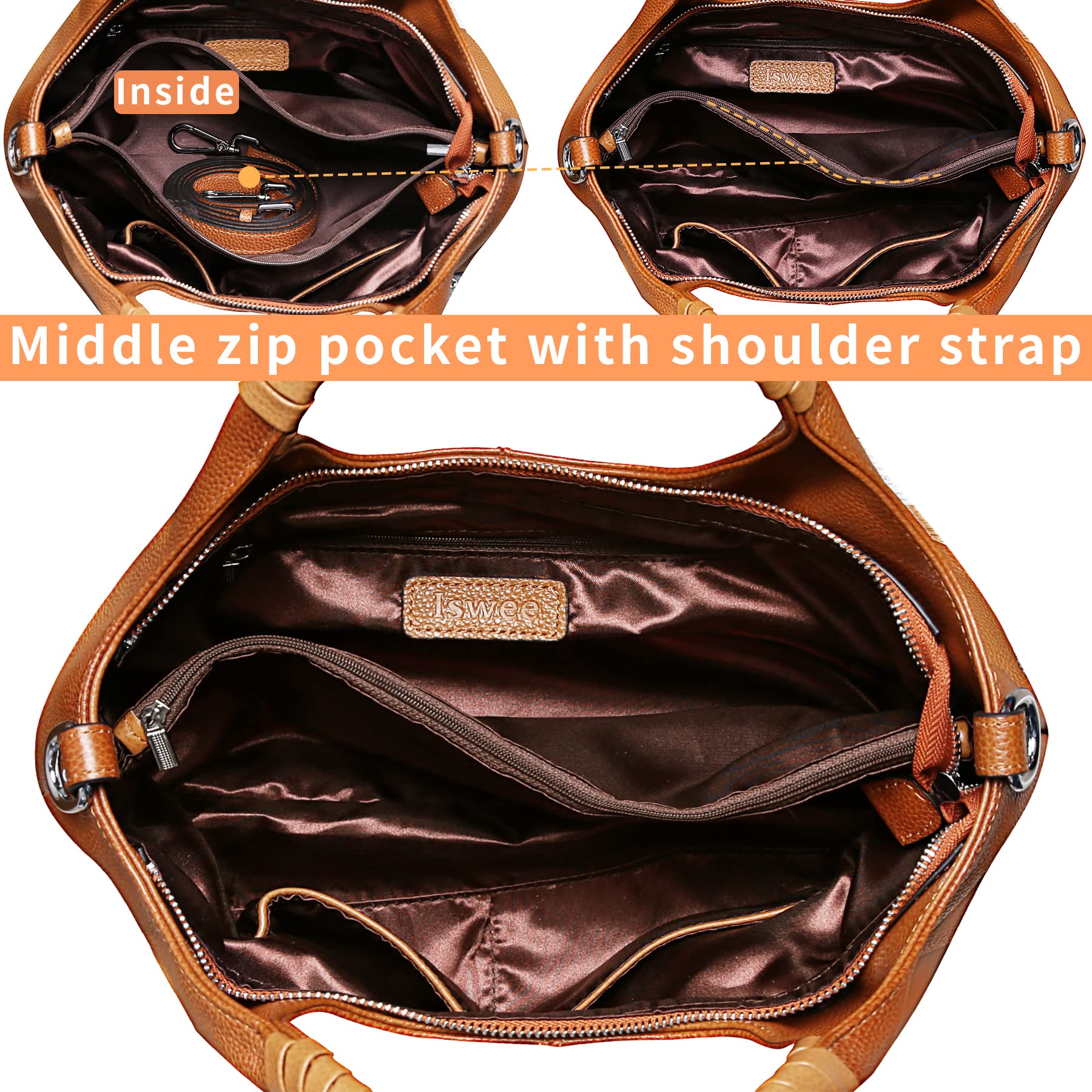 Iswee Luxe Leather Women's Medium Shoulder Tote - Handbags by Handbags Specialist Headquarter | Available at Handbags Specialist Headquarter