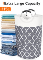 Collapsible Hamper Bag - Grey - Laundry Baskets by Handbags Specialist Headquarter | Available at Handbags Specialist Headquarter
