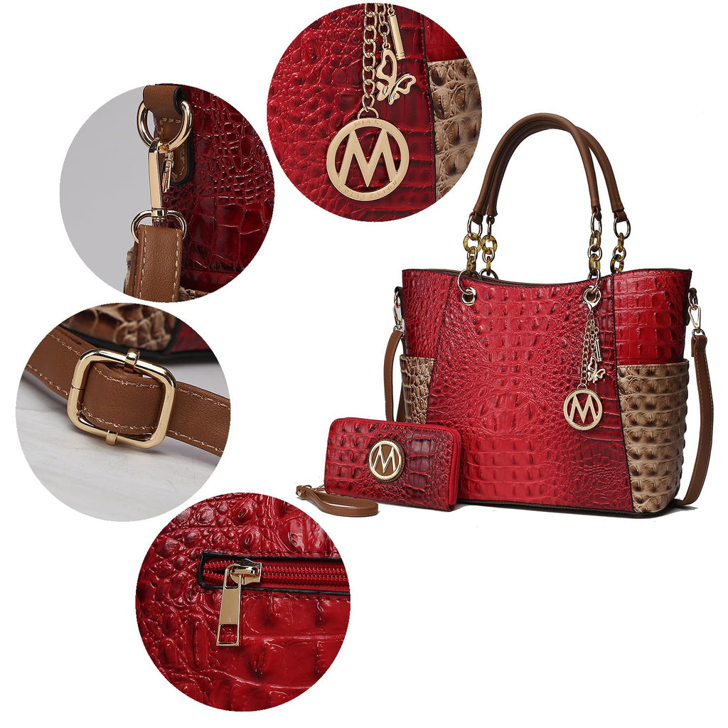 MKF Collection Vegan Leather Tote & Wallet Set