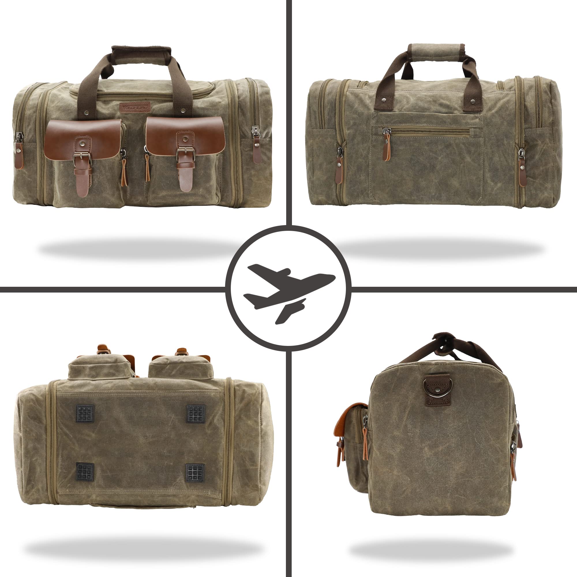 Wildroad 50L Waxed Canvas Waterproof Duffle Bag