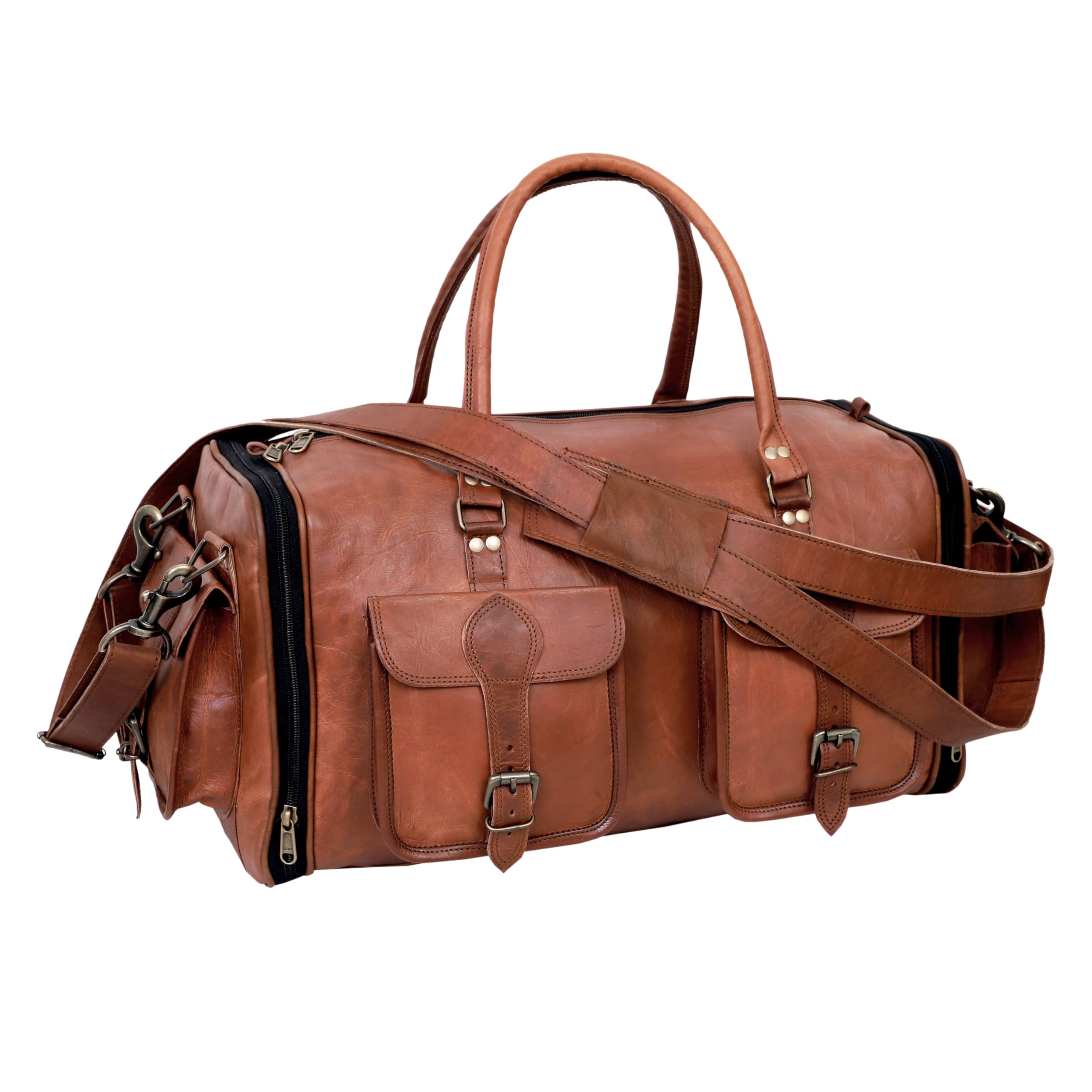 Vintage Leather 32 Handmade Travel Duffle Bag